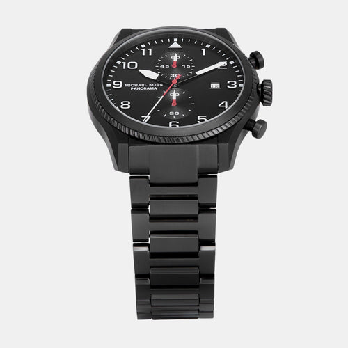 Panorama Men Quartz Black Dial Chronograph Stainless Steel Watch MK9198