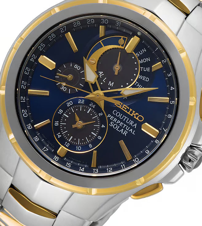 Seiko Coutura Multifunction Solar Quartz, Blue Dial - SSC798P1