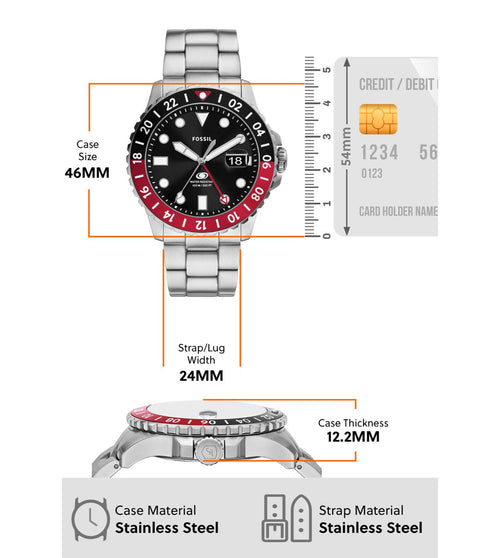 Fossil FS6092 Fossil Blue Gmt Analog Watch for Men