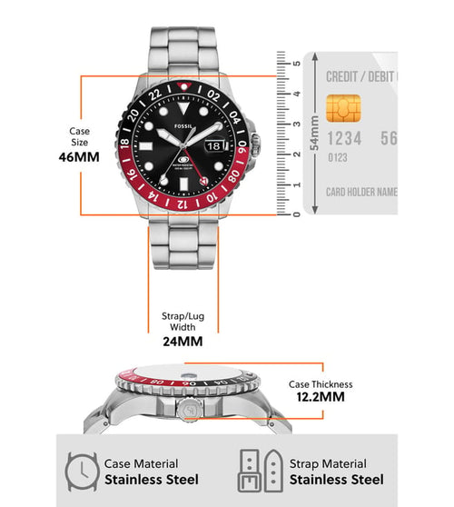 Fossil FS6092 Fossil Blue Gmt Analog Watch for Men