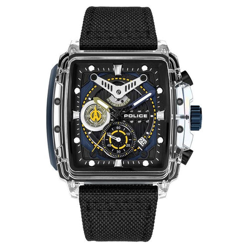 Police Quartz Chronograph Black Dial Multicoloured Silicone Strap Watch For Men PLPEWGC00770X1W