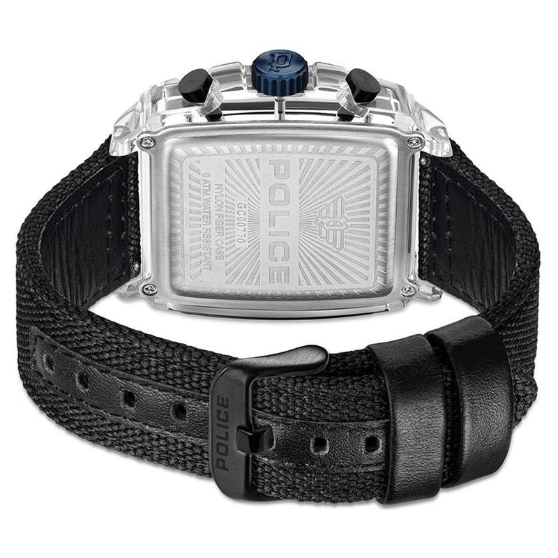 Police Quartz Chronograph Black Dial Multicoloured Silicone Strap Watch For Men