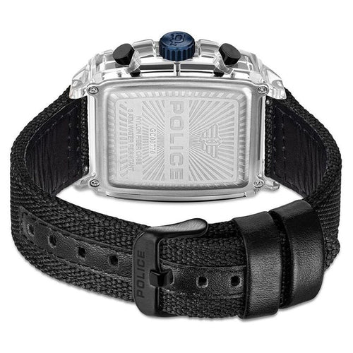 Police Quartz Chronograph Black Dial Multicoloured Silicone Strap Watch For Men PLPEWGC00770X1W