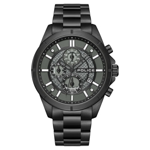 Police Chronograph Black Dial Black Color Stainless Steel Strap Watch For Men NTPLPEWGI0054004