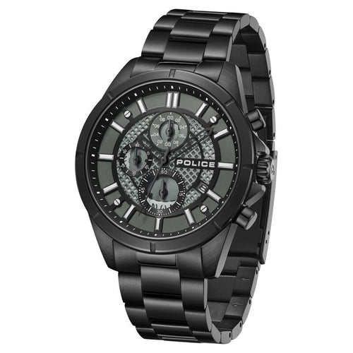 Police Chronograph Black Dial Black Color Stainless Steel Strap Watch For Men NTPLPEWGI0054004