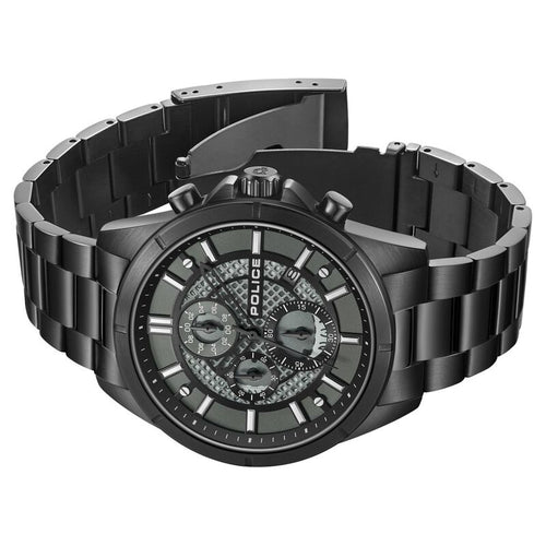 Police Chronograph Black Dial Black Color Stainless Steel Strap Watch For Men NTPLPEWGI0054004