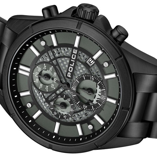 Police Chronograph Black Dial Black Color Stainless Steel Strap Watch For Men NTPLPEWGI0054004