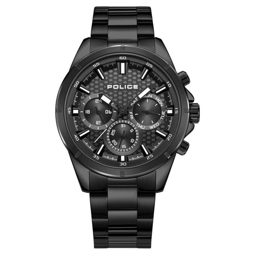 Police Quartz Multifunction Black Dial Black Stainless Steel Strap Watch For Men NTPLPEWGK2204107