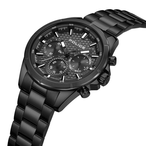 Police Quartz Multifunction Black Dial Black Stainless Steel Strap Watch For Men NTPLPEWGK2204107