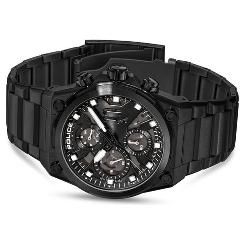 Police Multifunction Black Dial Black Stainless Steel Strap Watch For Men PLPEWGK2239106