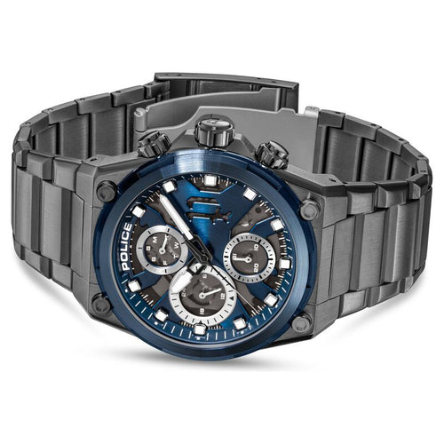 Police Multifunction Blue Dial Grey Stainless Steel Strap Watch For Men PLPEWGK2239107