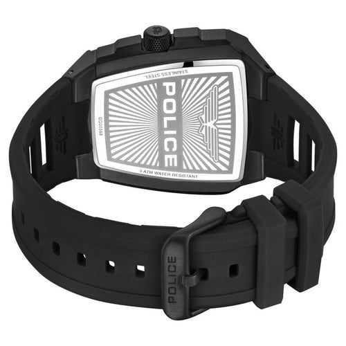 Police Multifunction Black Dial Black Color Silicone Strap Watch For Men NTPLPEWGQ0056801W