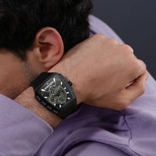 Police Multifunction Black Dial Black Color Silicone Strap Watch For Men NTPLPEWGQ0056801W