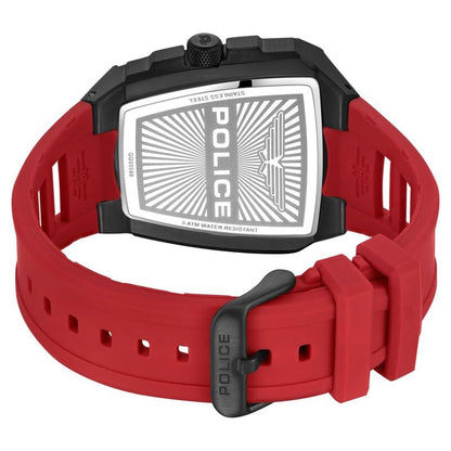 Police Men's Tough Gear KL Rahul Edition Multifunction Watch with Red Silicone Strap