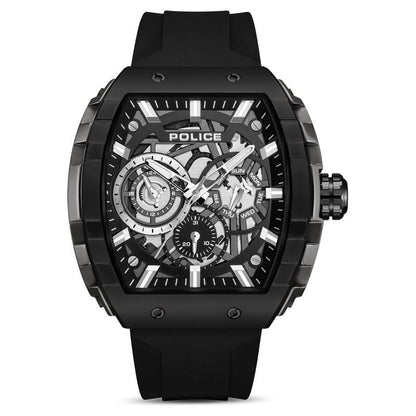 Police Quartz Multifunction Black Dial Black Colour Silicone Strap Watch For Men