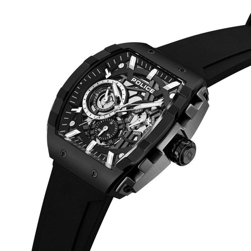 Police Quartz Multifunction Black Dial Black Colour Silicone Strap Watch For Men PLPEWGQ0063001W