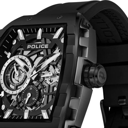 Police Quartz Multifunction Black Dial Black Colour Silicone Strap Watch For Men PLPEWGQ0063001W