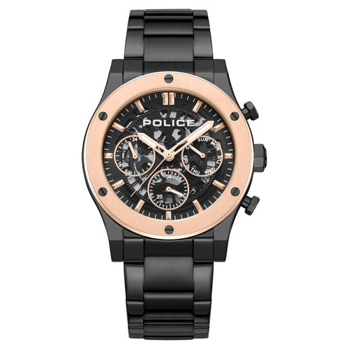 Police Quartz Multifunction Black Dial Black Colour Stainless Steel Strap Watch For Men PLPEWJK0006403
