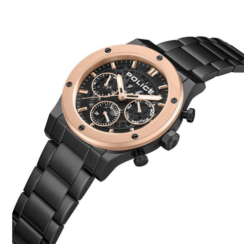 Police Quartz Multifunction Black Dial Black Colour Stainless Steel Strap Watch For Men PLPEWJK0006403