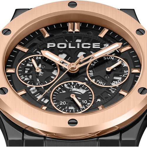 Police Quartz Multifunction Black Dial Black Colour Stainless Steel Strap Watch For Men PLPEWJK0006403