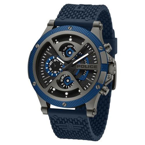 Police Multifunction Black Dial Silicone Strap Watch For Men PLPEWJQ2110503
