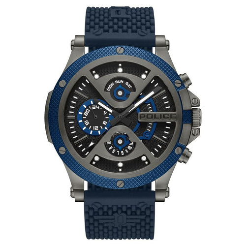 Police Multifunction Black Dial Silicone Strap Watch For Men PLPEWJQ2110503