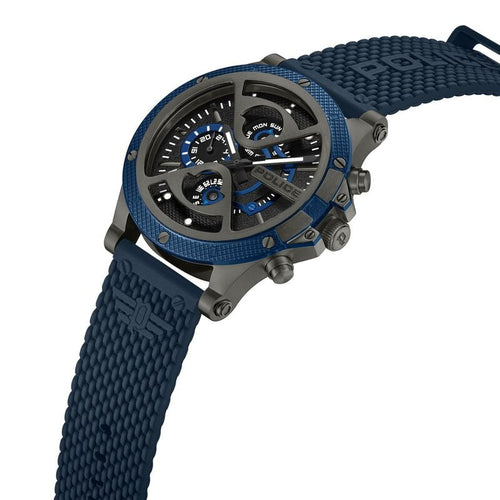 Police Multifunction Black Dial Silicone Strap Watch For Men PLPEWJQ2110503