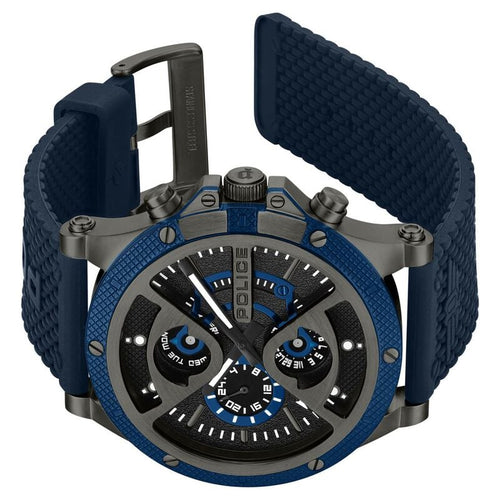Police Multifunction Black Dial Silicone Strap Watch For Men PLPEWJQ2110503