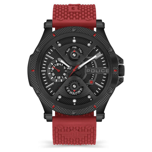 Police Quartz Multifunction Black Dial Silicone Strap Watch for Men NEPLPEWJQ2110551