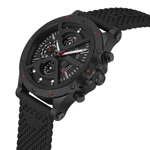 Police Quartz Multifunction Black Dial Silicone Strap Watch for Men NTPLPEWJQ2110551