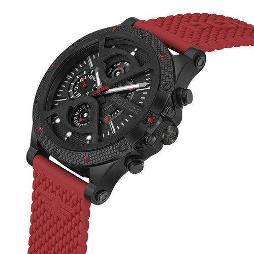 Police Quartz Multifunction Black Dial Silicone Strap Watch for Men NTPLPEWJQ2110551