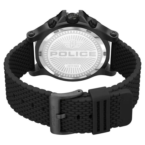 Police Quartz Multifunction Black Dial Silicone Strap Watch for Men NTPLPEWJQ2110551