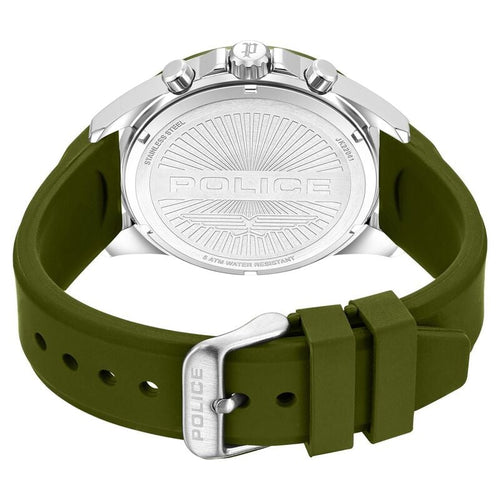 Police Quartz Multifunction Black Dial Green Colour Silicone Strap Watch For Men PLPEWJQ2204111