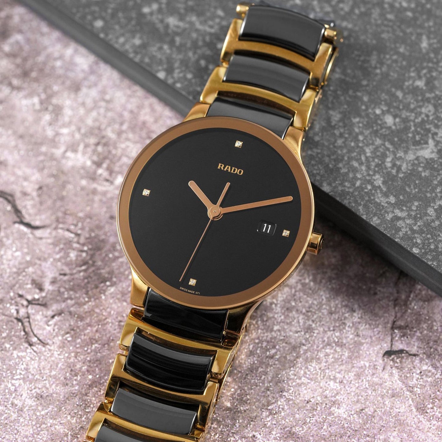 Centrix Unisex Quartz Black Dial Analog Stainless Steel Watch R30554712