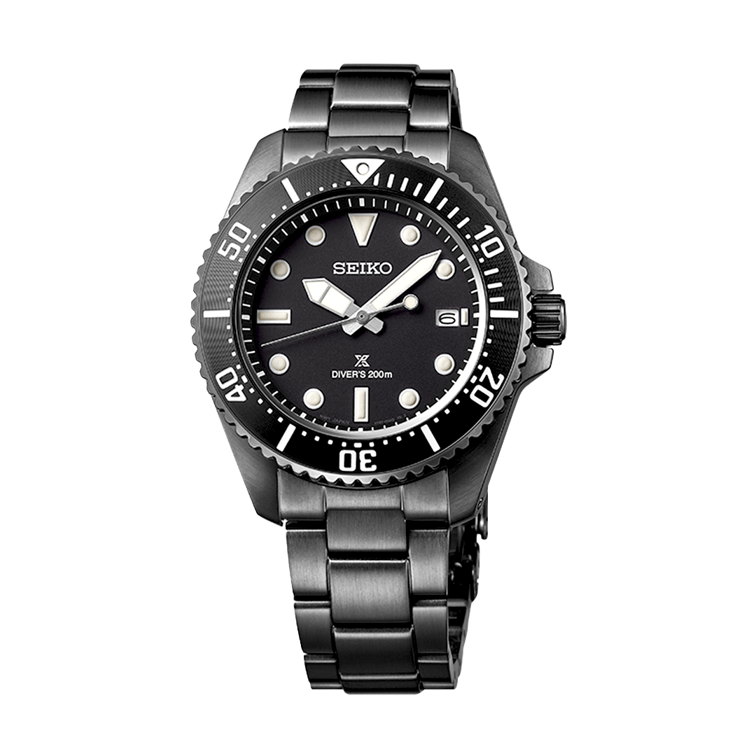 Seiko Prospex Solar Diver's in All Black - SNE599P1