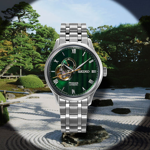 Seiko Presage Japanese Zen Gardens' in Fern green - SSA463J1