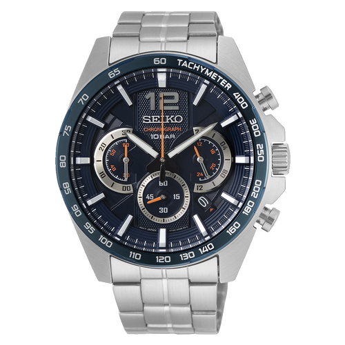 Seiko Chronograph Quartz, Blue Dial - SSB345P1