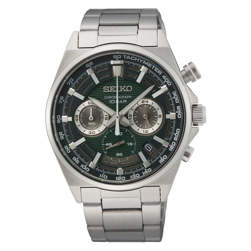 Seiko Chronograph Quartz, Green Dial - SSB405P1