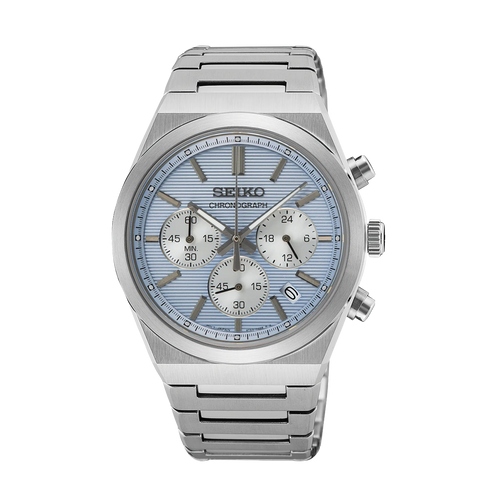 Men's Quartz Chronograph Watch with Blue Dial - SSB459P1
