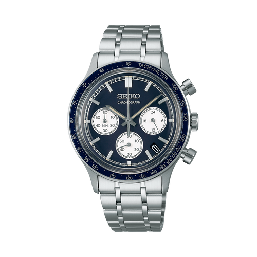 Men Quartz Blue Dial Chronograph Stainless Steel Watch SSB477P1