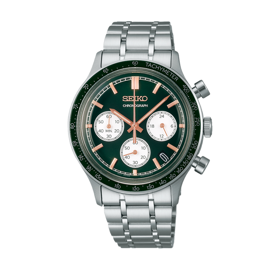 Seiko Chronograph Quartz, Black Dial, Nylon Strap - SSB421P1