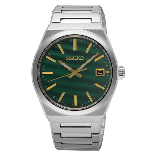 Men's Quartz Watch with Textured Green Dial - SUR601P1