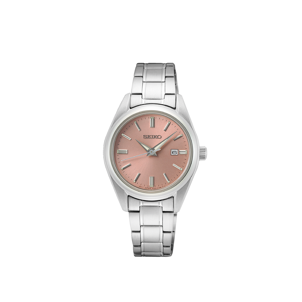 Seiko Dress Women Quartz Pink Dial Analog Stainless Steel Watch SUR529P1