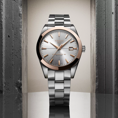 Tissot Gentleman Powermatic 80 Silicium Solid 18K Gold bezel T9274074103100