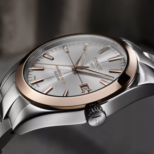 Tissot Gentleman Powermatic 80 Silicium Solid 18K Gold bezel T9274074103100