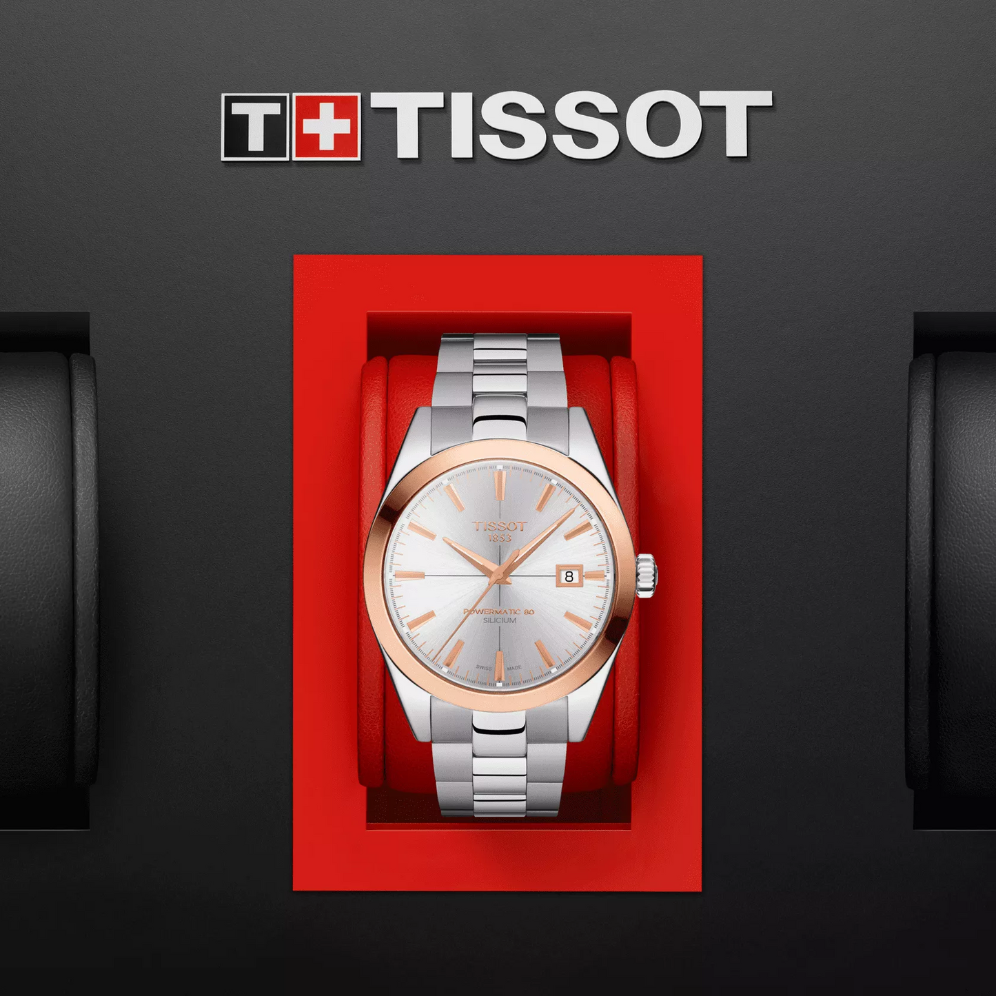 Tissot Gentleman Powermatic 80 Silicium Solid 18K Gold bezel T9274074103100
