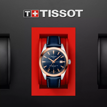 Tissot Gentleman Powermatic 80 Silicium Solid 18K Gold bezel T9274074604100