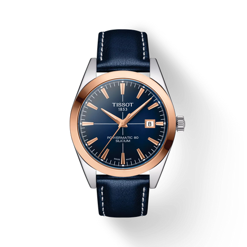 Tissot Gentleman Powermatic 80 Silicium Solid 18K Gold bezel T9274074604100