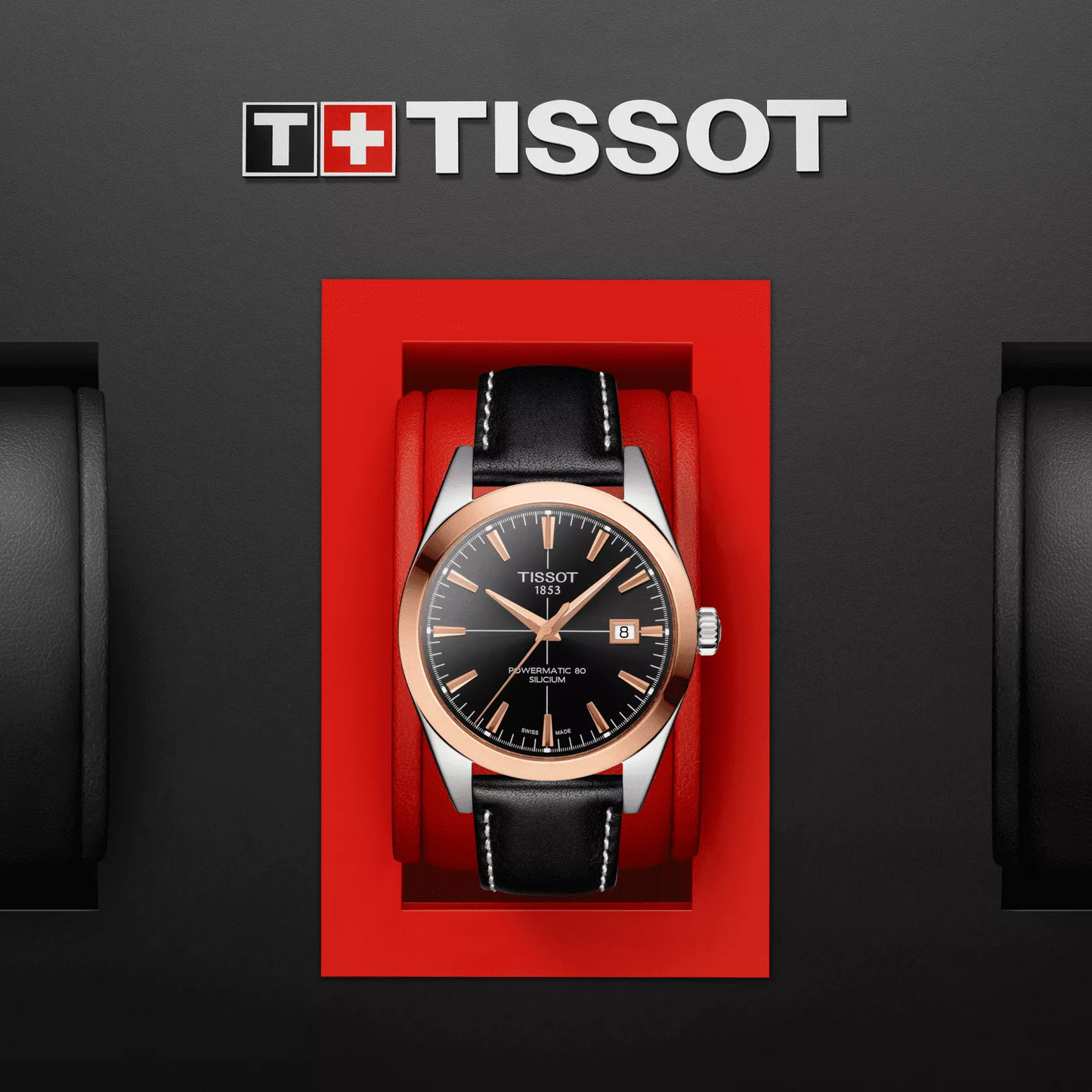 Tissot Gentleman Powermatic 80 Silicium Solid 18K Gold bezel T9274074605100
