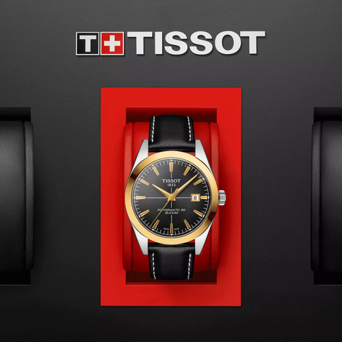 Tissot Gentleman Powermatic 80 Silicium Solid 18K Gold Bezel T9274074606101